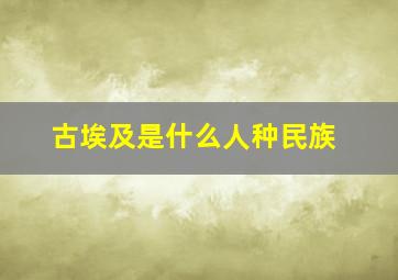 古埃及是什么人种民族