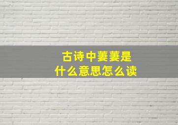 古诗中萋萋是什么意思怎么读