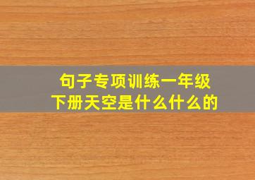 句子专项训练一年级下册天空是什么什么的