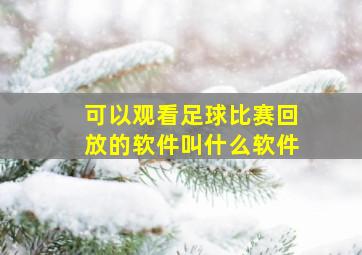 可以观看足球比赛回放的软件叫什么软件