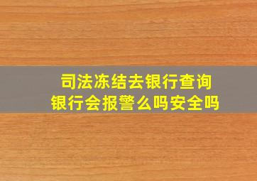 司法冻结去银行查询银行会报警么吗安全吗