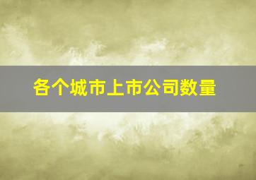 各个城市上市公司数量