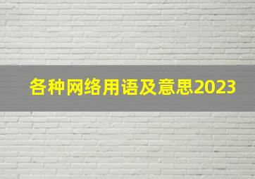 各种网络用语及意思2023