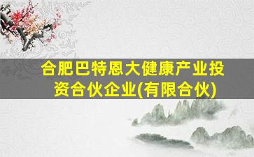 合肥巴特恩大健康产业投资合伙企业(有限合伙)