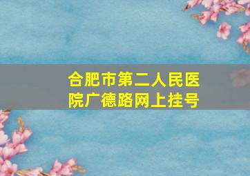 合肥市第二人民医院广德路网上挂号