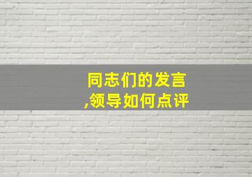 同志们的发言,领导如何点评