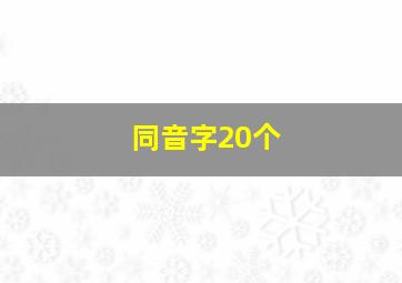 同音字20个