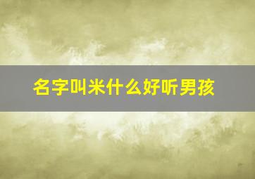 名字叫米什么好听男孩