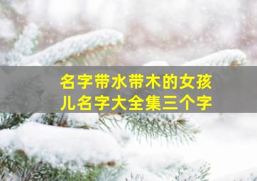 名字带水带木的女孩儿名字大全集三个字