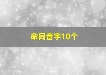 命同音字10个