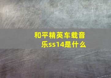 和平精英车载音乐ss14是什么