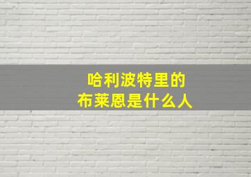 哈利波特里的布莱恩是什么人