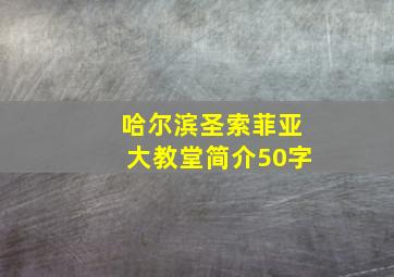 哈尔滨圣索菲亚大教堂简介50字