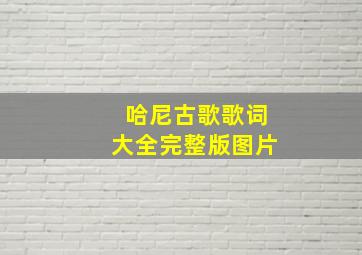 哈尼古歌歌词大全完整版图片