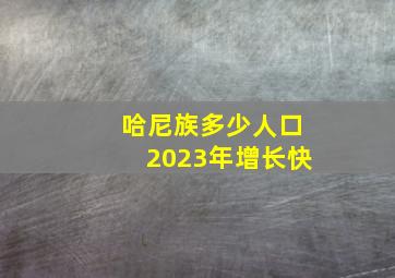 哈尼族多少人口2023年增长快