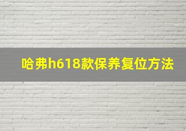 哈弗h618款保养复位方法