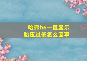 哈弗h6一直显示胎压过低怎么回事