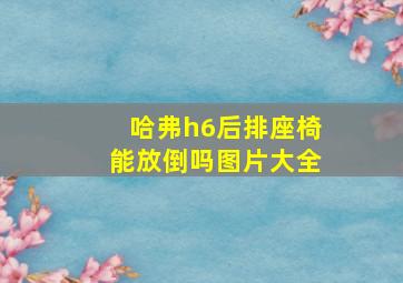 哈弗h6后排座椅能放倒吗图片大全