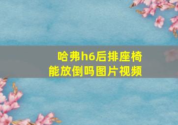 哈弗h6后排座椅能放倒吗图片视频