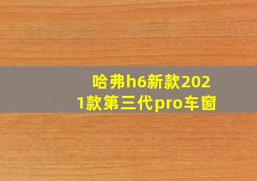 哈弗h6新款2021款第三代pro车窗