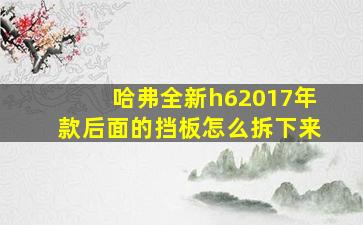 哈弗全新h62017年款后面的挡板怎么拆下来