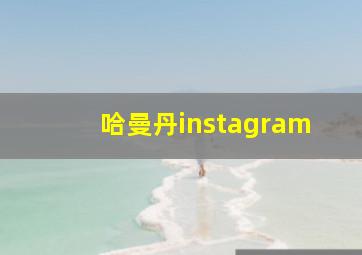 哈曼丹instagram