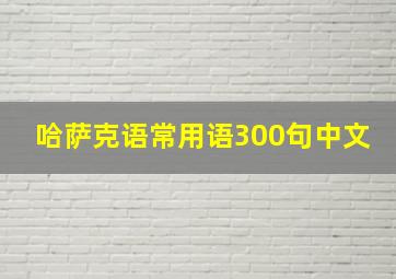 哈萨克语常用语300句中文