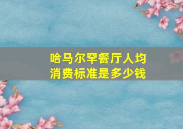 哈马尔罕餐厅人均消费标准是多少钱