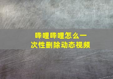 哔哩哔哩怎么一次性删除动态视频