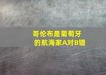 哥伦布是葡萄牙的航海家A对B错