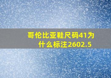 哥伦比亚鞋尺码41为什么标注2602.5