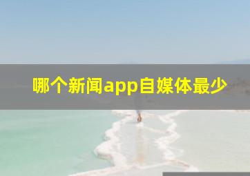 哪个新闻app自媒体最少