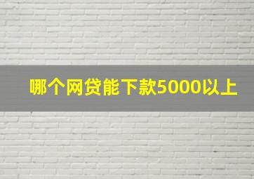 哪个网贷能下款5000以上