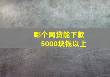 哪个网贷能下款5000块钱以上