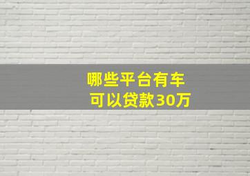 哪些平台有车可以贷款30万