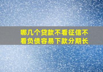 哪几个贷款不看征信不看负债容易下款分期长