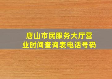 唐山市民服务大厅营业时间查询表电话号码