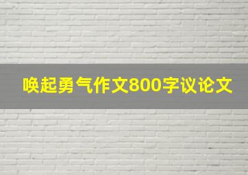 唤起勇气作文800字议论文