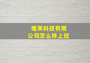 唯莱科技有限公司怎么样上班