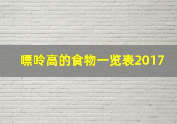 嘌呤高的食物一览表2017