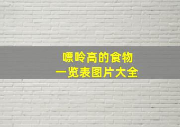 嘌呤高的食物一览表图片大全