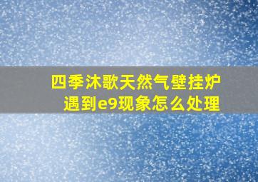 四季沐歌天然气壁挂炉遇到e9现象怎么处理