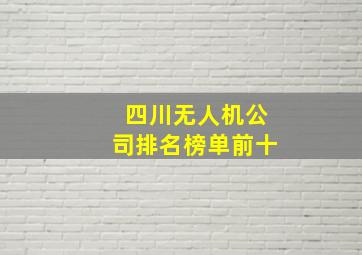 四川无人机公司排名榜单前十