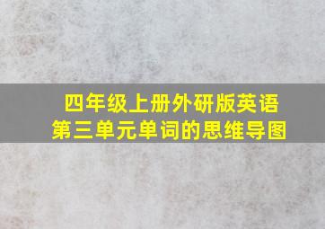 四年级上册外研版英语第三单元单词的思维导图