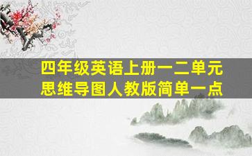 四年级英语上册一二单元思维导图人教版简单一点