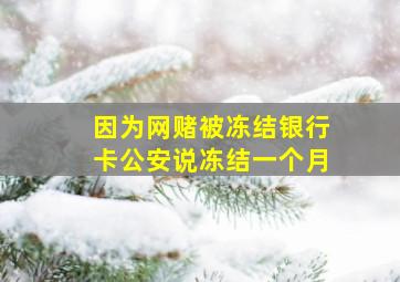 因为网赌被冻结银行卡公安说冻结一个月