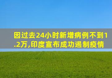 因过去24小时新增病例不到1.2万,印度宣布成功遏制疫情