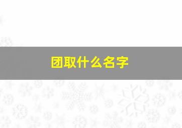 团取什么名字