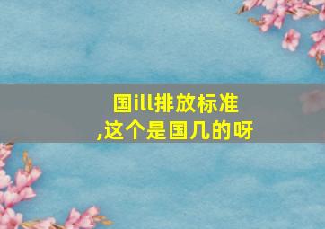 国ill排放标准,这个是国几的呀