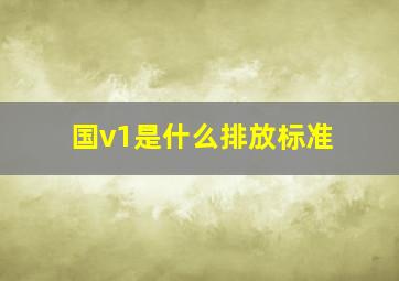 国v1是什么排放标准